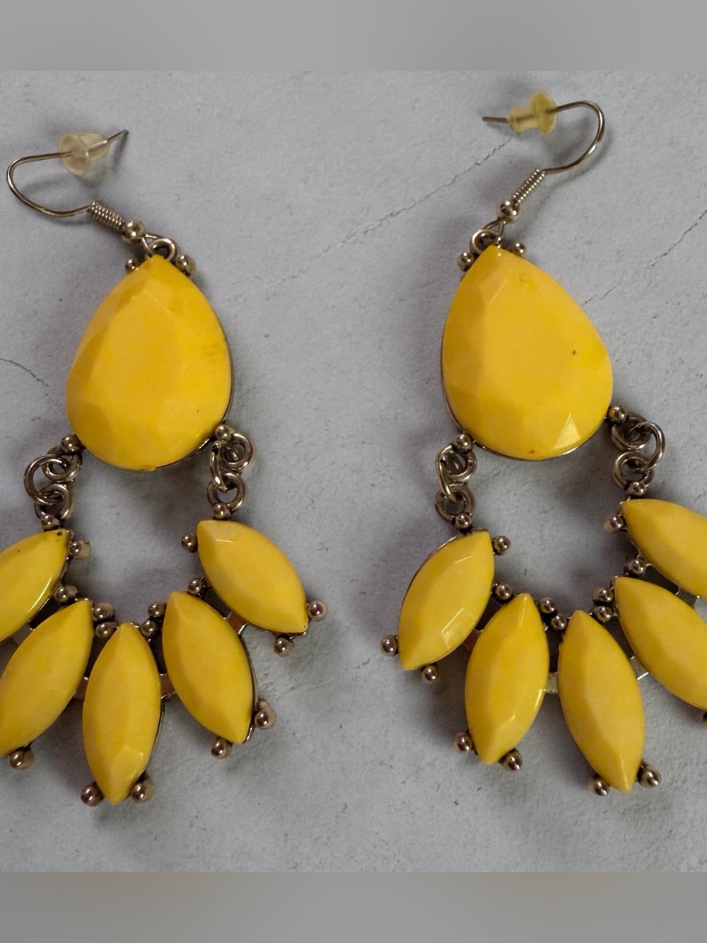 Yellow Teardrop & Marquise Dangle Earrings - Women Jewelry